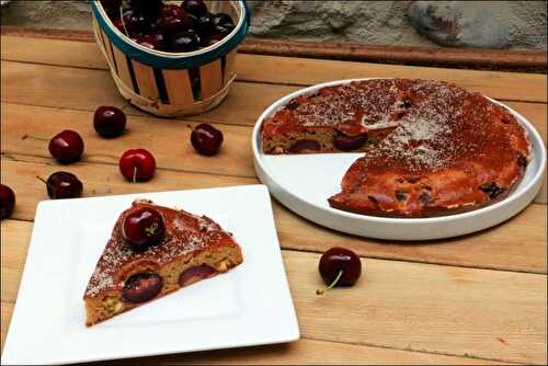 Fondant healthy aux cerises et chocolat blanc