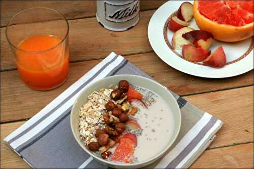 Muesli aux graines de chia et lait de noisette