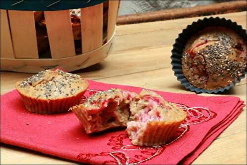Muffins moelleux aux fraises et graines de chia, sans gluten et sans lactose