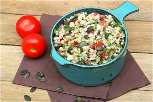 Salade de riz et haricots blancs