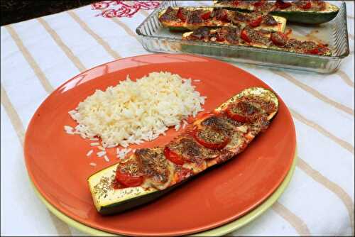 Courgettes farcies tomates et mozzarella