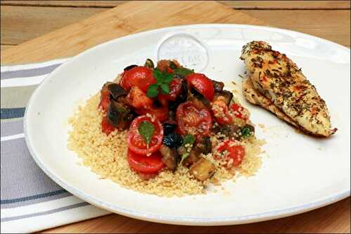 Salade d’aubergines aux tomates et olives noires