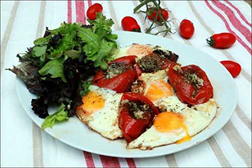 Tomates confites à l’ail et aux œufs