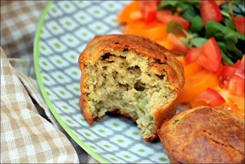 Muffins aux petits pois, chèvre frais, citron et menthe – sans gluten