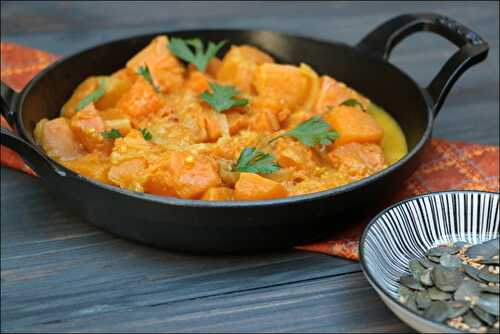 Potiron sauté aux épices et au lait de coco