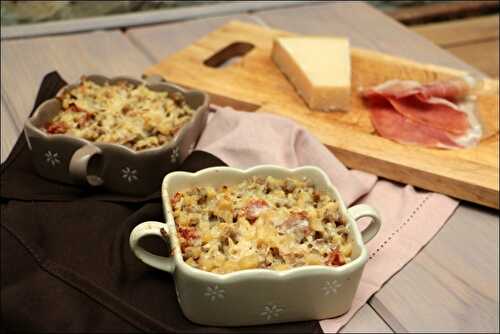 Gratin de crozets au jambon