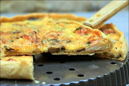 Quiche au poulet et champignons