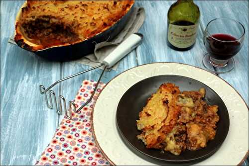 Tourte du berger (sheperd’s pie) gratinée à la purée de pommes de terre de Gordon Ramsay, comme un parmentier à l’agneau