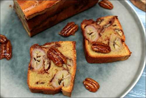 Cake à la banane et aux chouchous (pralines) de noix de pécan