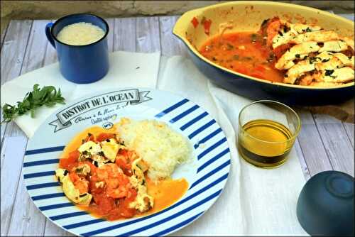 Crevettes à la tomate et à la feta