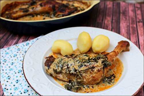 Poulet à la crème de parmesan et épinards