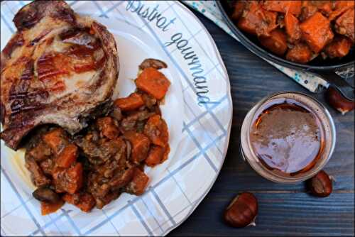 Poêlée de potimarron aux champignons et marrons