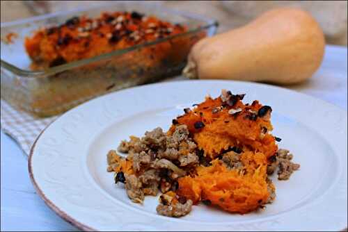 Parmentier de veau et courge butternut aux noisettes – sans lactose