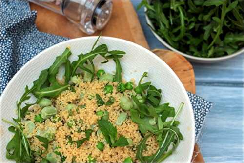 Couscous végétarien aux fèves et petits pois