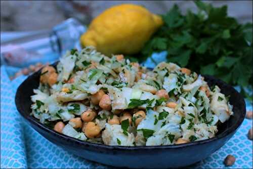 Salade de morue et pois chiches à la portugaise