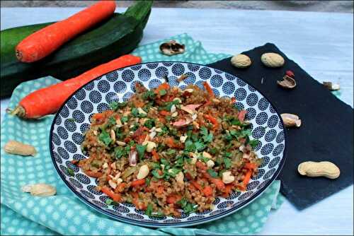 Pilpil aux carottes et courgettes sautées à l’huile de sésame