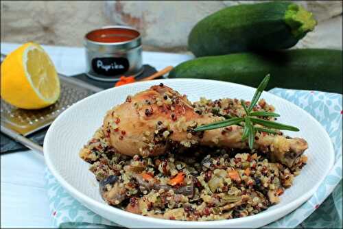 Poulet au romarin et au citron et son risotto de quinoa