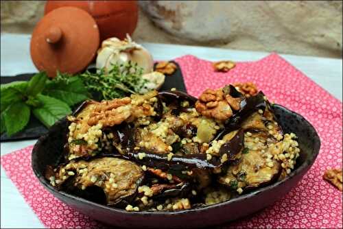 Salade d’aubergines grillées au millet et à la menthe