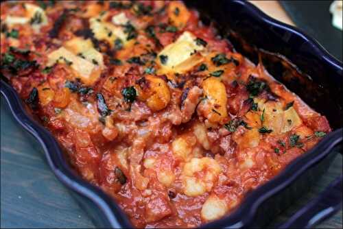 Gratin de gnocchi au potiron lardons et reblochon