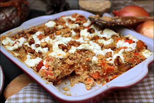 Gratin de quinoa aux patates douces et au chèvre frais