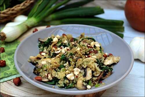 Poêlée de champignons et épinards au quinoa