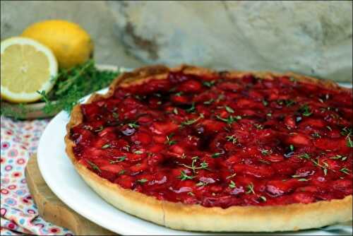 Tarte aux fraises rôties et au thym