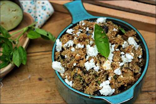 Salade de quinoa aux aubergines et à la feta