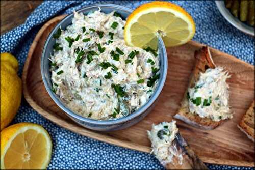 Rillettes de maquereau grillé au chèvre frais et ciboulette