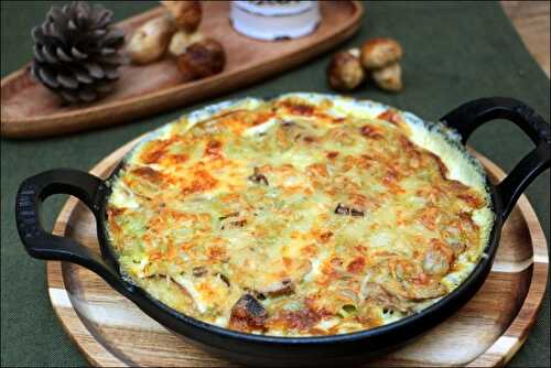 Gratin de ravioles aux cèpes