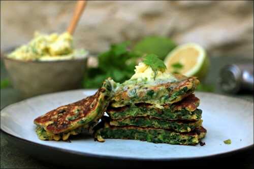 Pancakes aux épinards et beurre de citron vert de Yotam Ottolenghi