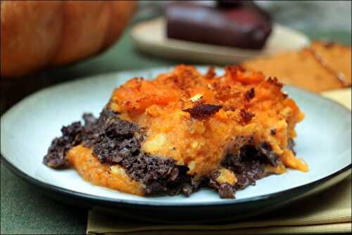 Parmentier au potiron et boudin noir