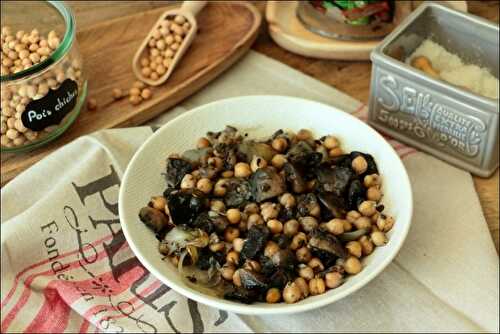 Poêlée de pois chiches aux champignons