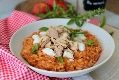 Risotto à la tomate, thon et olives de Cyril Lignac