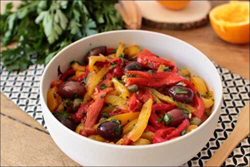 Salade de poivrons, olives et orange