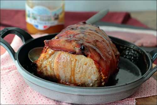 Rôti de porc au bacon et miel