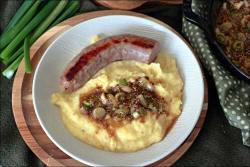 Saucisse-purée et sauce à la moutarde d’Hélène Darroze