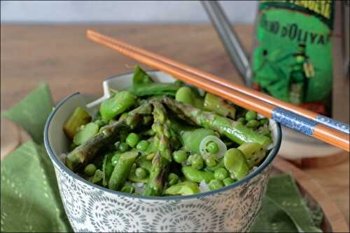 Wok de légumes printaniers