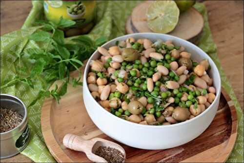 Haricots blancs, pois chiches et petits pois aux citrons de Trish Deseine