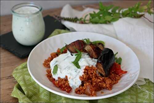 Boulgour à la tomate, aubergines et yaourt citronné de Yotam Ottolenghi