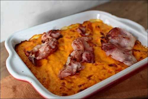 Gratin de butternut au lard fumé et chèvre