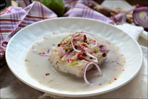 Dos de cabillaud au lait de coco, gingembre et citron vert