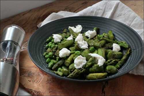 Légumes verts printaniers à la mozzarella