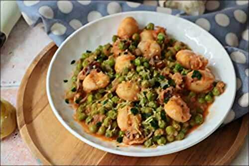 Calamars et petits pois à l'italienne