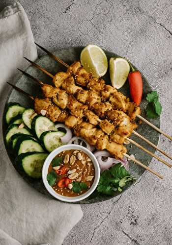 Brochettes de Poulet satay sauce cacahuètes