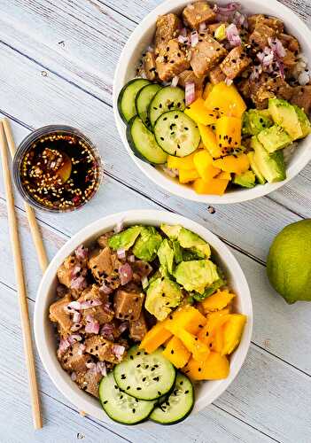 Poke Bowl au thon mariné, avocat ( super healthy )