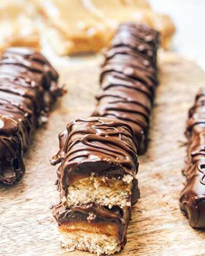 Twix maison ( recette super healthy au beurre de cacahuète )