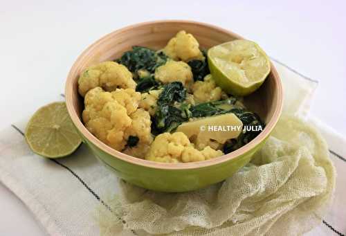 CURRY DE CHOU-FLEUR AUX ÉPINARDS #VEGAN