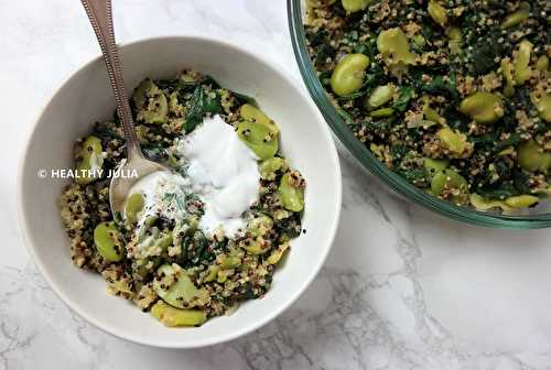 DHAL DE QUINOA, ÉPINARDS ET FÈVES