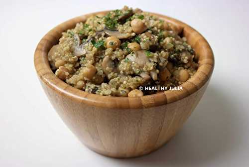 RISOTTO DE QUINOA AUX CHAMPIGNONS BRUNS #VEGAN