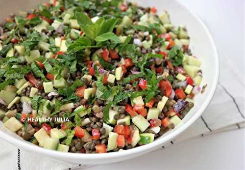 SALADE DE LENTILLES, CRUDITÉS ET MENTHE #VEGAN